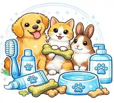 Pet owner brushing dog teeth at home for proper dental care and oral hygiene