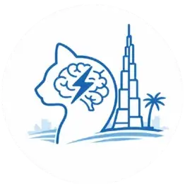 Veterinarian performing neurological examination on a cat in veterinary clinic in Dubai