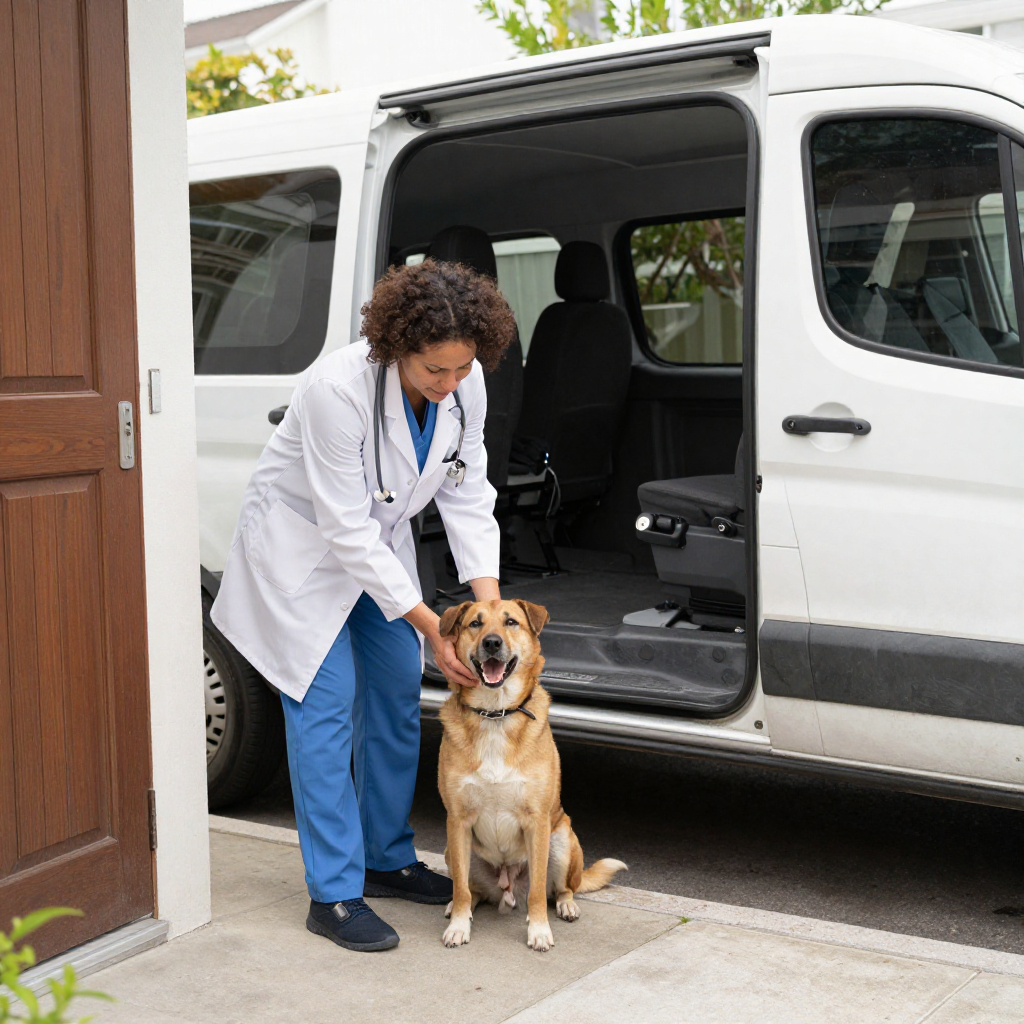 Mobile veterinary clinic providing at-home pet care services in Dubai
