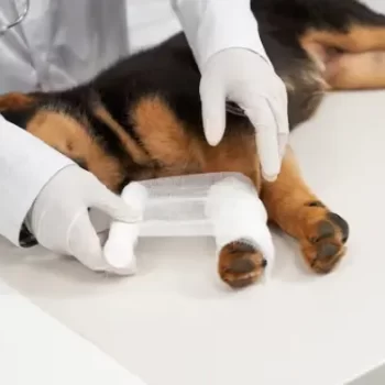 Emergency pet care treatment at veterinary clinic